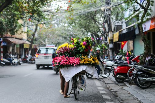 A-flower-street-vendor-in-Old-Quarter-of-Hanoi